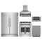 Forno 5-Piece Appliance Package - 30-Inch Galiano French Door Dual Fuel Range, Wall Mount Range Hood, 60-Inch Refrigerator, Dishwasher, and 30-Inch Microwave Drawer in Stainless Steel
