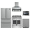 Forno 5-Piece Appliance Package - 30-Inch Galiano French Door Dual Fuel Range, Wall Mount Range Hood, 36-Inch Refrigerator, Dishwasher, and 24-Inch Microwave Drawer in Stainless Steel