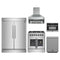 Forno 5-Piece Appliance Package - 30-Inch Galiano French Door Dual Fuel Range, Wall Mount Range Hood, 60-Inch Refrigerator, Dishwasher, and 24-Inch Microwave Oven in Stainless Steel