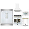Forno 5-Piece Appliance Package - 30-Inch Galiano French Door Dual Fuel Range, Wall Mount Range Hood, 60-Inch Refrigerator, Dishwasher, and 24-Inch Microwave Oven in White with Antique Brass Trim