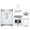 Forno 5-Piece Appliance Package - 30-Inch Galiano French Door Dual Fuel Range, Wall Mount Range Hood, 60-Inch Refrigerator, Dishwasher, and 30-Inch Microwave Oven in White with Antique Brass Trim