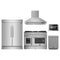Forno 5-Piece Appliance Package - 48-Inch Galiano French Door Dual Fuel Range, Wall Mount Range Hood, 60-Inch Refrigerator, Dishwasher, and 24-Inch Microwave Drawer in Stainless Steel