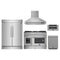Forno 5-Piece Appliance Package - 48-Inch Galiano French Door Dual Fuel Range, Wall Mount Range Hood, 60-Inch Refrigerator, Dishwasher, and 30-Inch Microwave Drawer in Stainless Steel