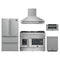 Forno 5-Piece Appliance Package - 48-Inch Galiano French Door Dual Fuel Range, Wall Mount Range Hood, 36-Inch Refrigerator, Dishwasher, and 30-Inch Microwave Drawer in Stainless Steel