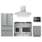 Forno 5-Piece Appliance Package - 48-Inch Galiano French Door Dual Fuel Range, Wall Mount Range Hood, 36-Inch Refrigerator, Dishwasher, and 24-Inch Microwave Drawer in Stainless Steel