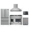 Forno 5-Piece Appliance Package - 48-Inch Galiano French Door Dual Fuel Range, Wall Mount Range Hood, 36-Inch Refrigerator, Dishwasher, and 24-Inch Microwave Drawer in Stainless Steel