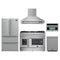 Forno 5-Piece Appliance Package - 48-Inch Galiano French Door Dual Fuel Range, Wall Mount Range Hood, 36-Inch Refrigerator, Dishwasher, and 30-Inch Microwave Oven in Stainless Steel