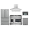 Forno 5-Piece Appliance Package - 48-Inch Galiano French Door Dual Fuel Range, Wall Mount Range Hood, 36-Inch Refrigerator, Dishwasher, and 30-Inch Microwave Oven in Stainless Steel