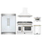 Forno 5-Piece Appliance Package - 48-Inch Galiano French Door Dual Fuel Range, Wall Mount Range Hood, 60-Inch Refrigerator, Dishwasher, and 24-Inch Microwave Drawer in White with Antique Brass Trim