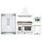 Forno 5-Piece Appliance Package - 48-Inch Galiano French Door Dual Fuel Range, Wall Mount Range Hood, 60-Inch Refrigerator, Dishwasher, and 24-Inch Microwave Oven in White with Antique Brass Trim