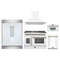 Forno 5-Piece Appliance Package - 48-Inch Galiano French Door Dual Fuel Range, Wall Mount Range Hood, 60-Inch Refrigerator, Dishwasher, and 30-Inch Microwave Oven in White with Antique Brass Trim