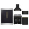 Forno 5-Piece Appliance Package - 30-inch Dual Fuel Range, Hood, Refrigerator, Dishwasher and 30-Inch Microwave Drawer in Black with Antique Brass Trim