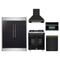 Forno 5-Piece Appliance Package - 30-inch Dual Fuel Range, Hood, Refrigerator, Dishwasher and 30-Inch Microwave Oven in Black with Antique Brass Trim