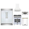 Forno 5-Piece Appliance Package - 30-inch Dual Fuel Range, Hood, Refrigerator, Dishwasher and 30-Inch Microwave Drawer in White with Antique Brass Trim