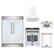 Forno 5-Piece Appliance Package - 30-inch Dual Fuel Range, Hood, Refrigerator, Dishwasher and 30-Inch Microwave Oven in White with Antique Brass Trim
