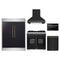 Forno 5-Piece Appliance Package - 36-inch Dual Fuel Range, Hood, Refrigerator, Dishwasher and 24-Inch Microwave Drawer in Black with Antique Brass Trim