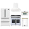 Forno 5-Piece Appliance Package - 36-inch Dual Fuel Range, Hood, Refrigerator, Dishwasher and 30-Inch Microwave Oven in White with Antique Brass Trim