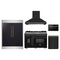 Forno 5-Piece Appliance Package - 48-inch Dual Fuel Range, Hood, Refrigerator, Dishwasher and 24-Inch Microwave Drawer in Black with Antique Brass Trim
