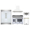Forno 5-Piece Appliance Package - 48-inch Dual Fuel Range, Hood, Refrigerator, Dishwasher and 30-Inch Microwave Drawer in White with Antique Brass Trim