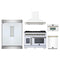 Forno 5-Piece Appliance Package - 48-inch Dual Fuel Range, Hood, Refrigerator, Dishwasher and 30-Inch Microwave Oven in White with Antique Brass Trim