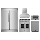 Forno 5-Piece Appliance Package - 30-inch Gas Range, Hood, Refrigerator, Dishwasher and 30-Inch Microwave Drawer in Stainless Steel