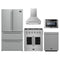 Forno 5-Piece Appliance Package - 30-inch Gas Range, Hood, Refrigerator, Dishwasher and 24-Inch Microwave Drawer in Stainless Steel