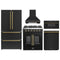 Forno 5-Piece Appliance Package - 30-inch Gas Range, Hood, Refrigerator, Dishwasher and 30-Inch Microwave Drawer in Black