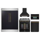 Forno 5-Piece Appliance Package - 30-inch Gas Range, Hood, Refrigerator, Dishwasher and 30-Inch Microwave Oven in Black
