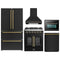 Forno 5-Piece Appliance Package - 30-inch Gas Range, Hood, Refrigerator, Dishwasher and 24-Inch Microwave Oven in Black