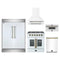Forno 5-Piece Appliance Package - 30-inch Galiano French Door Gas Range, Hood, 60-Inch Built-In Refrigerator, Dishwasher and 30-Inch Microwave Drawer in White with Antique Brass Trim