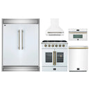 Forno 5-Piece Appliance Package - 30-inch Gas Range, Hood, Refrigerator, Dishwasher and 30-Inch Microwave Oven in White