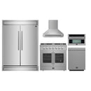 Forno 5-Piece Appliance Package - 36-inch Gas Range, Hood, Refrigerator, Dishwasher and 30-Inch Microwave Oven in Stainless Steel