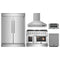 Forno 5-Piece Appliance Package - 48-inch Gas Range, Hood, Refrigerator, Dishwasher and 30-Inch Microwave Drawer in Stainless Steel