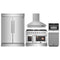 Forno 5-Piece Appliance Package - 48-inch Gas Range, Hood, Refrigerator, Dishwasher and 24-Inch Microwave Oven in Stainless Steel