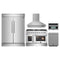 Forno 5-Piece Appliance Package - 48-inch Gas Range, Hood, Refrigerator, Dishwasher and 30-Inch Microwave Oven in Stainless Steel