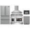 Forno 5-Piece Appliance Package - 48-inch Gas Range, Hood, Refrigerator, Dishwasher and 24-Inch Microwave Oven in Stainless Steel