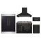 Forno 5-Piece Appliance Package - 48-inch Galiano French Door Gas Range, Hood, 60-Inch Built-In Refrigerator, Dishwasher and 30-Inch Microwave Drawer in Black with Antique Brass Trim