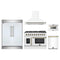 Forno 5-Piece Appliance Package - 48-inch Galiano French Door Gas Range, Hood, 60-Inch Built-In Refrigerator, Dishwasher and 24-Inch Microwave Drawer in White with Antique Brass Trim