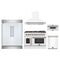 Forno 5-Piece Appliance Package - 48-inch Galiano French Door Gas Range, Hood, 60-Inch Built-In Refrigerator, Dishwasher and 30-Inch Microwave Drawer in White with Antique Brass Trim