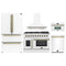 Forno 5-Piece Appliance Package - 48-inch Gas Range, Hood, Refrigerator, Dishwasher and 30-Inch Microwave Oven in White