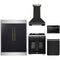 Forno 5-Piece Appliance Package - 30-inch Gas Range, Hood, Refrigerator, Dishwasher and 24-Inch Microwave Drawer in Black with Antique Brass Trim