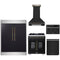 Forno 5-Piece Appliance Package - 30-inch Gas Range, Hood, Refrigerator, Dishwasher and 30-Inch Microwave Drawer in Black with Antique Brass Trim