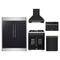 Forno 5-Piece Appliance Package - 30-inch Gas Range, Hood, Refrigerator, Dishwasher and 30-Inch Microwave Drawer in Black with Antique Brass Trim