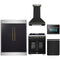Forno 5-Piece Appliance Package - 30-inch Gas Range, Hood, Refrigerator, Dishwasher and 24-Inch Microwave Oven in Black with Antique Brass Trim