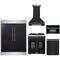 Forno 5-Piece Appliance Package - 30-inch Gas Range, Hood, Refrigerator, Dishwasher and 30-Inch Microwave Oven in Black with Antique Brass Trim