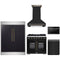 Forno 5-Piece Appliance Package - 36-inch Gas Range, Hood, Refrigerator, Dishwasher and 24-Inch Microwave Drawer in Black with Antique Brass Trim