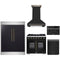 Forno 5-Piece Appliance Package - 36-inch Gas Range, Hood, Refrigerator, Dishwasher and 30-Inch Microwave Drawer in Black with Antique Brass Trim