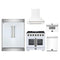 Forno 5-Piece Appliance Package - 36-inch Gas Range, Hood, Refrigerator, Dishwasher and 30-Inch Microwave Drawer in White with Antique Brass Trim
