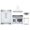 Forno 5-Piece Appliance Package - 48-inch Capriasca French Door Gas Range, Hood, 60-Inch Built-In Refrigerator, Dishwasher and 30-Inch Microwave Drawer in White with Antique Brass Trim