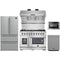 Forno 5-Piece Pro Appliance Package - 48-Inch Gas Range, Refrigerator, Wall Mount Hood with Backsplash, 24-Inch Microwave Drawer, & 3-Rack Dishwasher in Stainless Steel